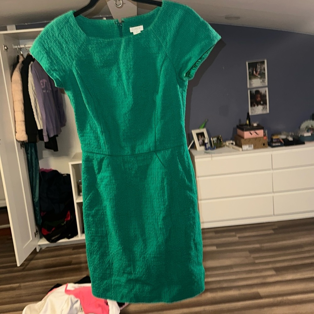 Green J crew dress worn a few times